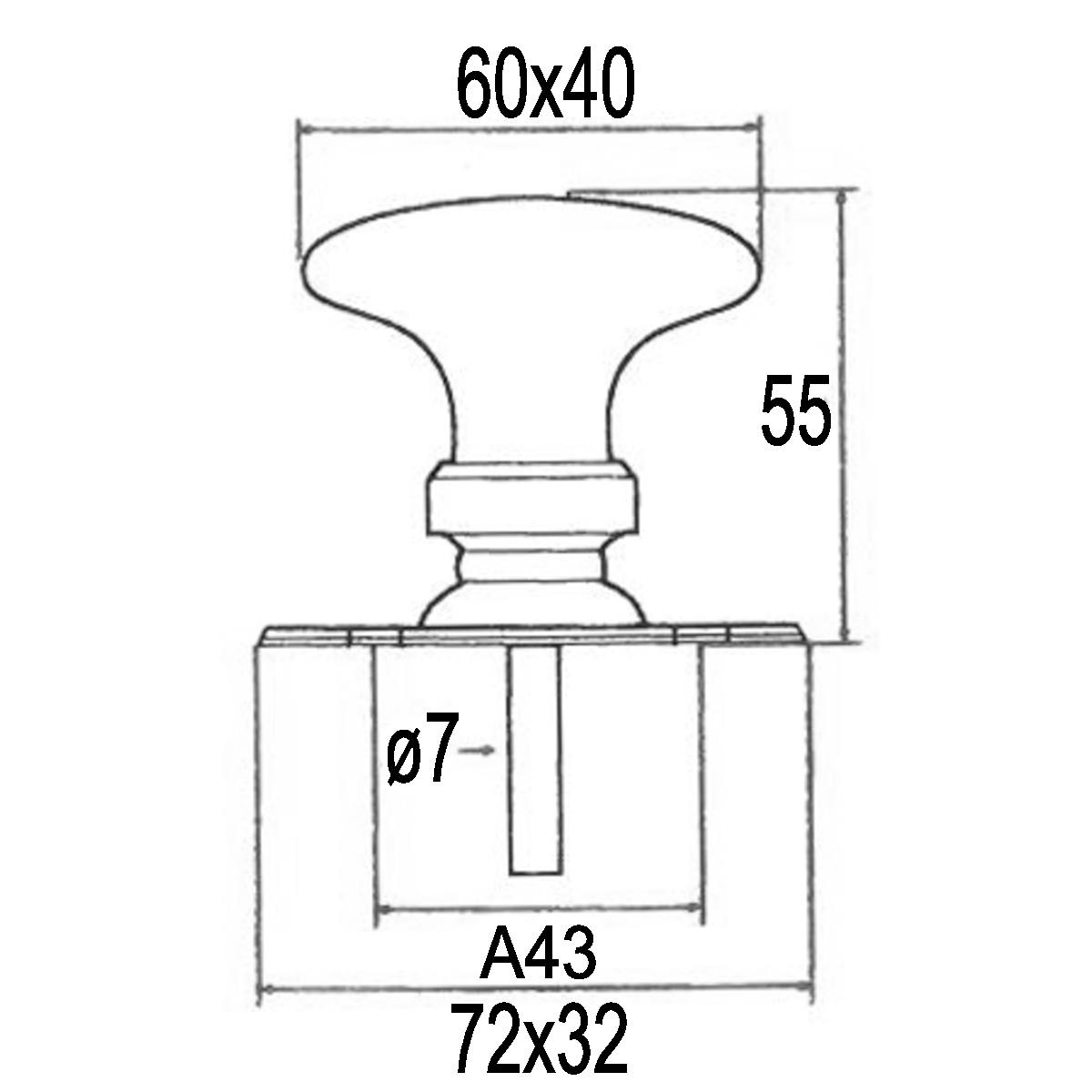 BOUTON DE FENÊTRE PORCELAINE