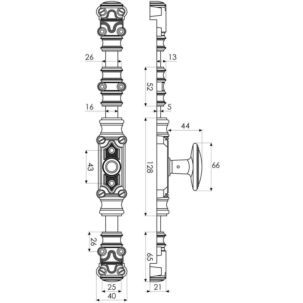 FAUSSE-CRÉMONE RUSTIQUE APPLIQUE RY16