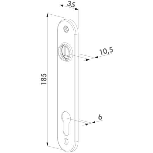 PLAQUE DE SERRURE INOX CLÉ I POUR PORTAIL