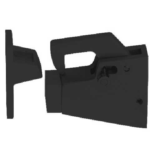 ARRÊT DE PORTE À CROCHET, ALU NOIR