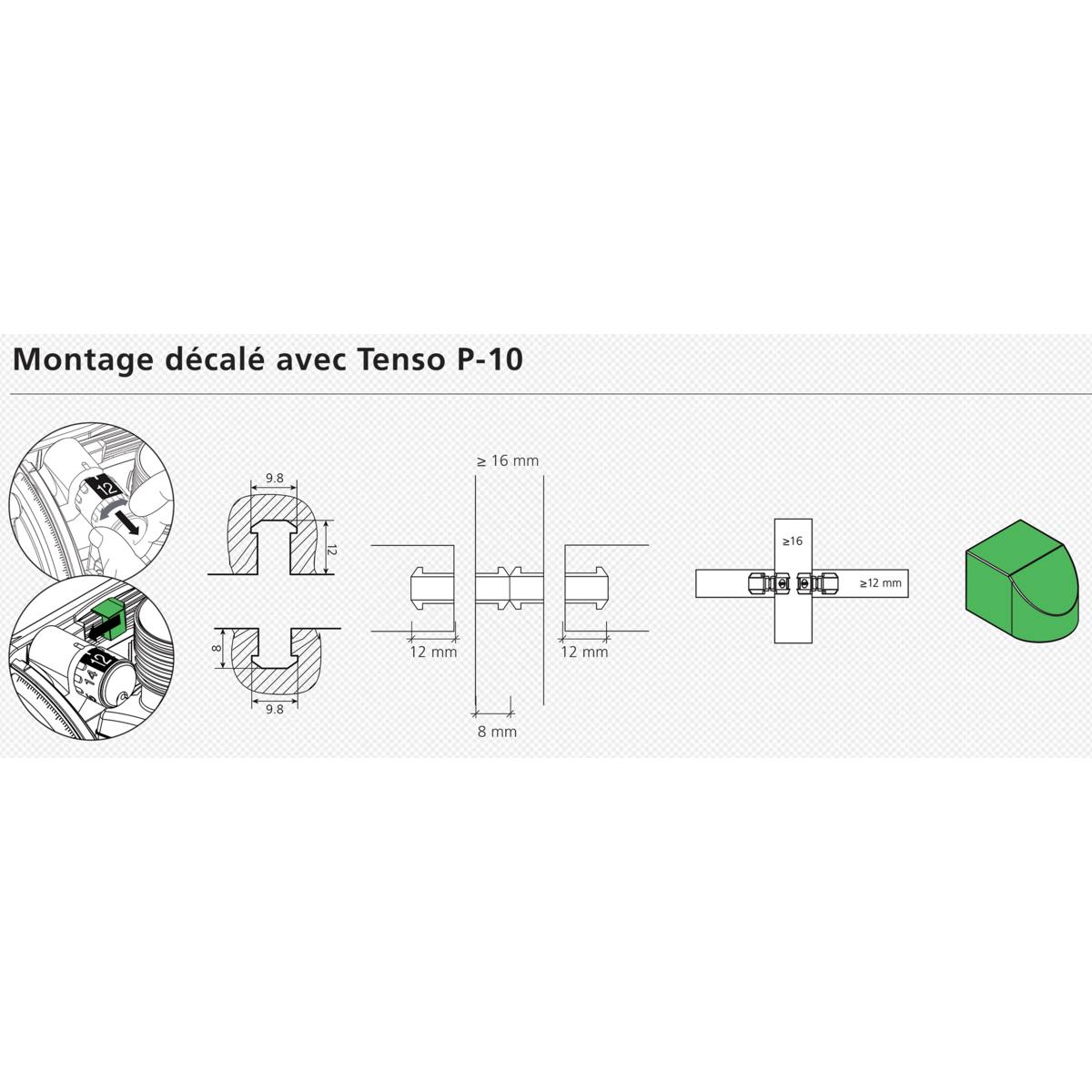 DISPOSITIF DE RÉGLAGE DE PROFONDEUR P-SYSTEM 4 MM POUR P-8
