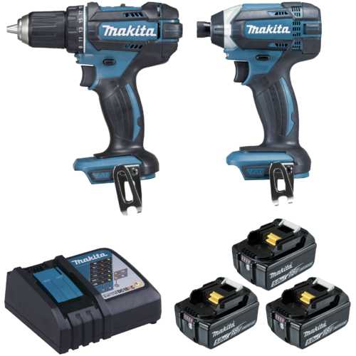 PACK : PERCEUSE + VISSEUSE À CHOCS MAKITA 18 V LI-ION 5,0 AH