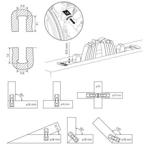 LAMELLES TENSO P-14 (1000 PAIRES)