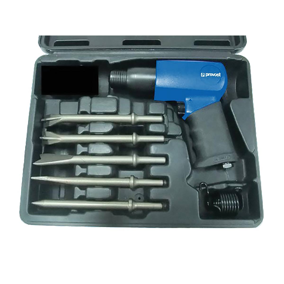 COFFRET MARTEAU BURINEUR PNEUMATIQUE ET 5 BURINS