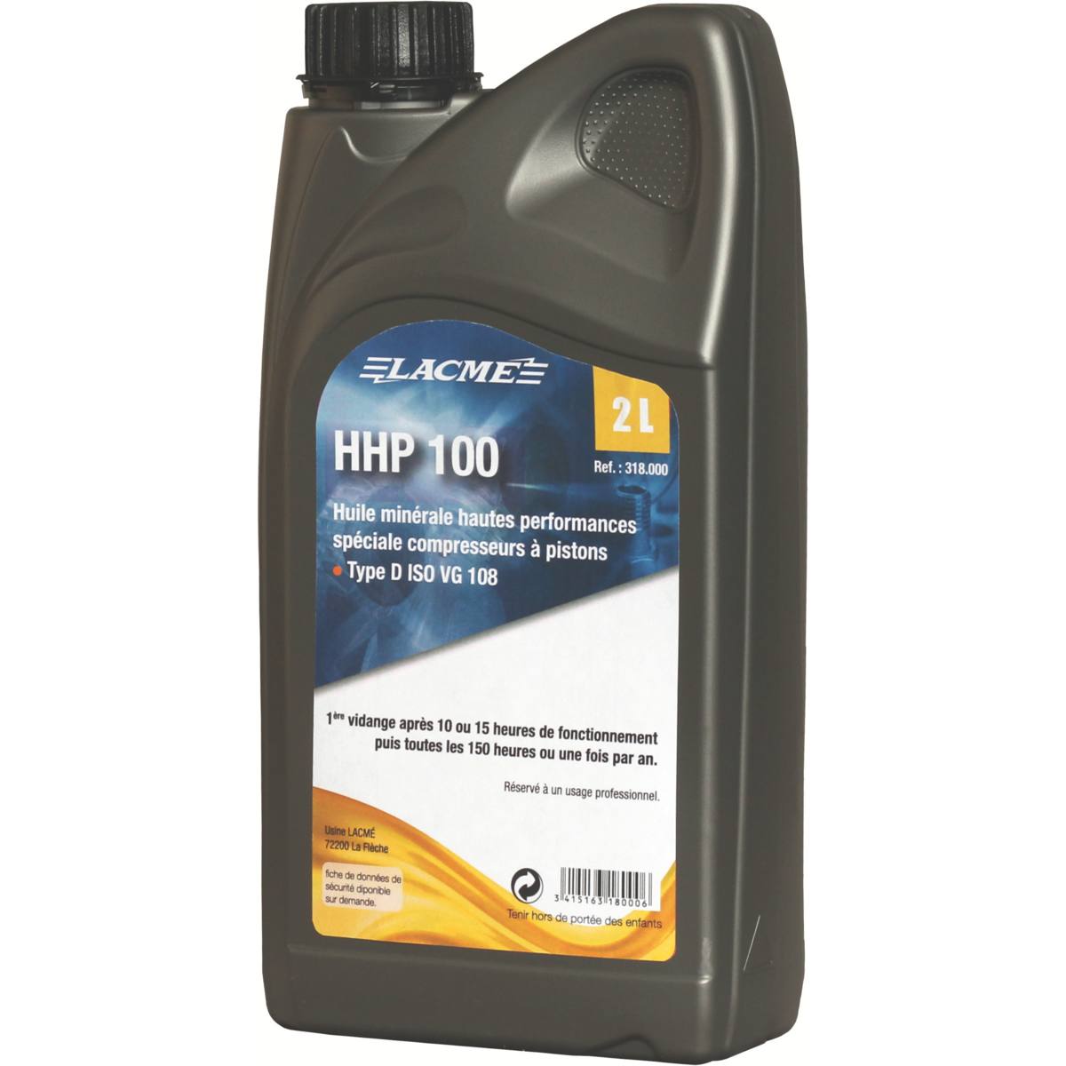 HUILE MINÉRALE POUR COMPRESSEUR 2L