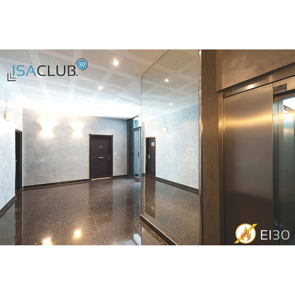 BLOC-PORTE ISOPLANE EI30 - 39 dB STABLE À FEUILLURE 830 MM - DP