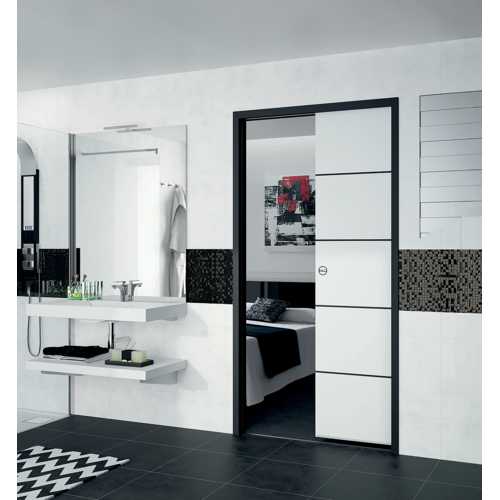 CHÂSSIS SILLAGE INTÉGRAL DOUBLE AMORTISSEUR POUR PORTE À GALANDAGE 830 MM