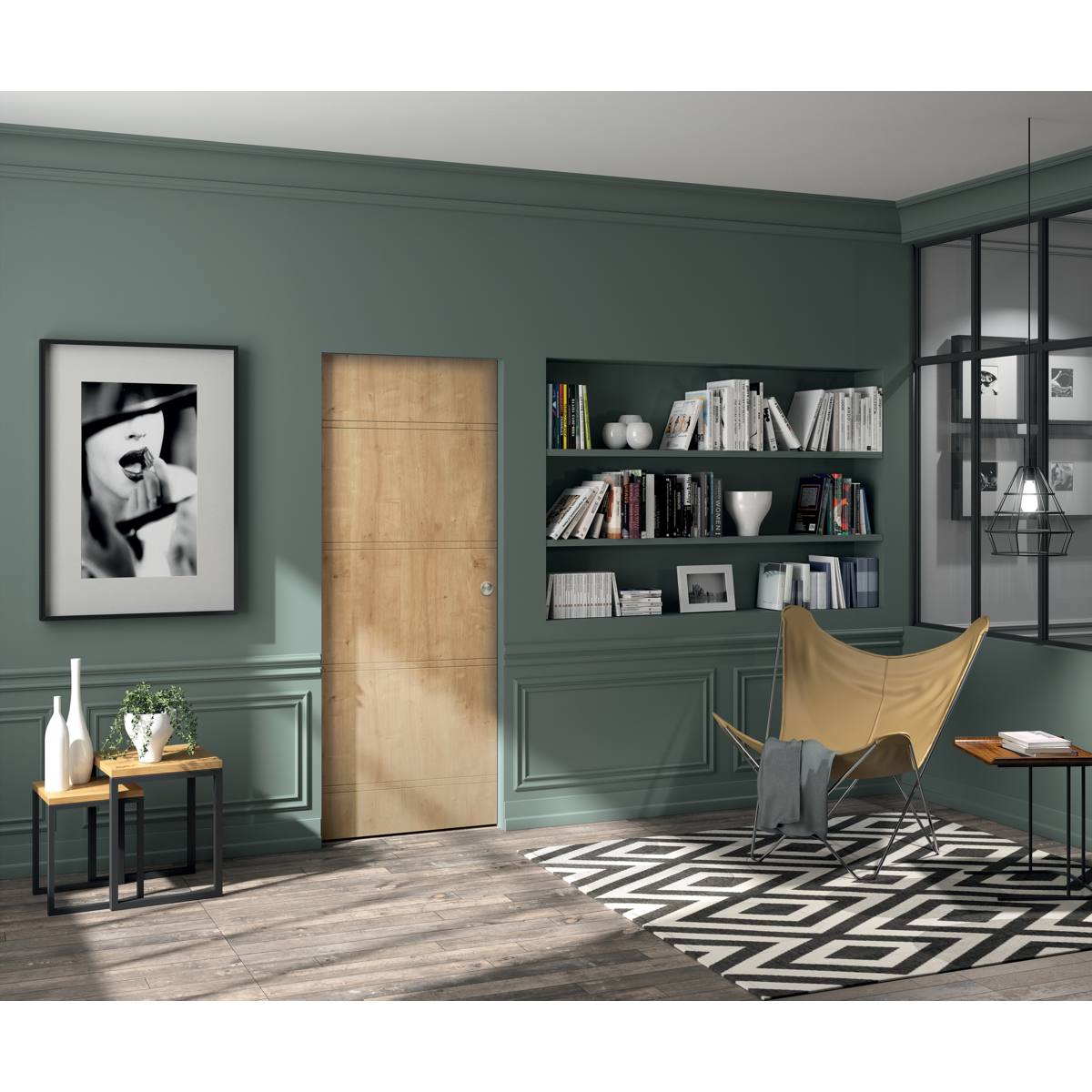 CHÂSSIS SILLAGE ÉPURE DOUBLE AMORTISSEUR POUR PORTE COULISSANTE 930
