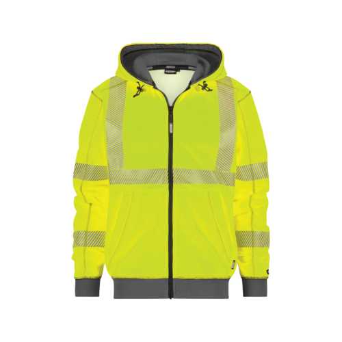 SWEAT-SHIRT À CAPUCHE EVANS JAUNE FLUO & MARINE HAUTE VISIBILITÉ T.M