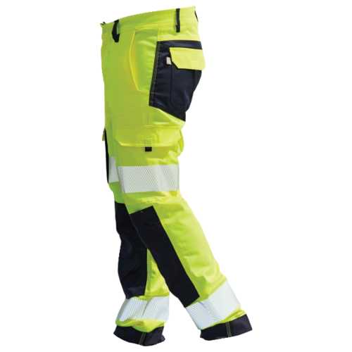 PANTALON HAUTE VISIBILITÉ LÉON PG HV JAUNE FLUO & MARINE T.36