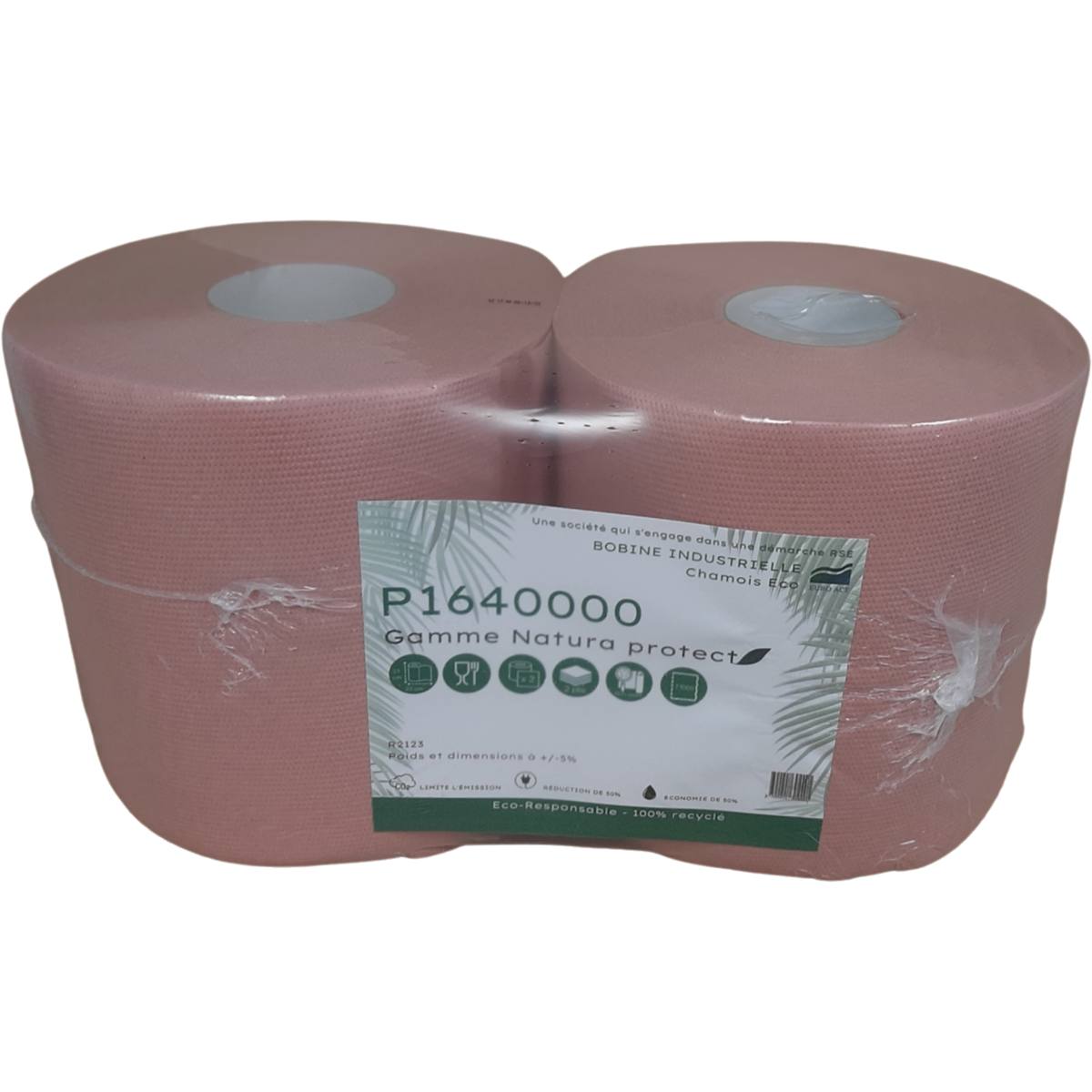 PAPIER D'ESSUYAGE CHAMOIS GAUFRÉ 600 FORMATS 210 x 230 mm (2 BOBINES)