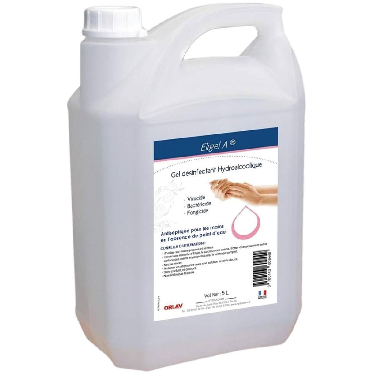 GEL HYDROALCOOLIQUE DÉSINFECTANT 5L