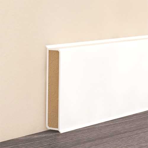 PLINTHE RIGIDE HDF BLANC 80 x 12,6 x 2500 MM