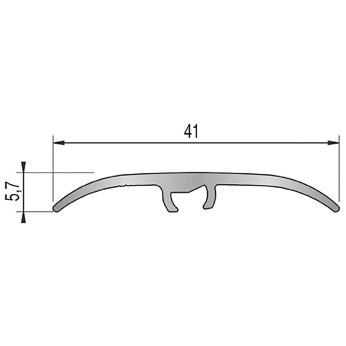 SEUIL FIXATION INVISIBLE MULTI-NIVEAU 41 x 2700 NOIR BROSSÉ