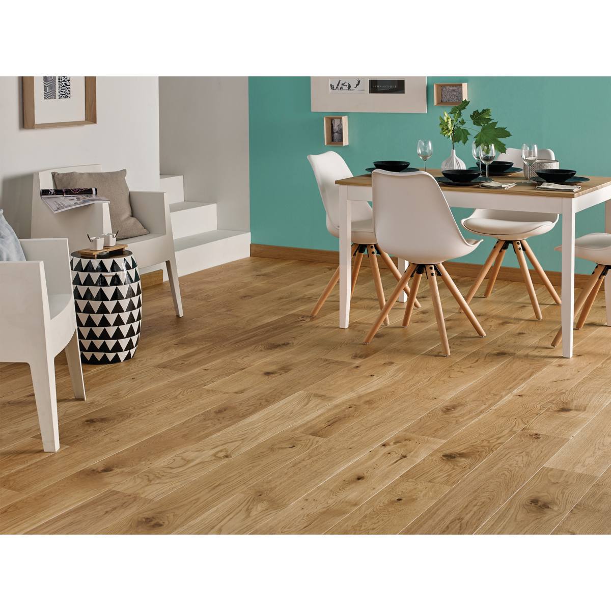 PARQUET CONTRECOLLÉ CHÊNE MIX TOPAZE VERNI MAT 
