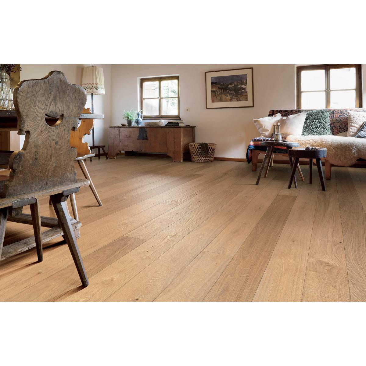 PARQUET CONTRECOLLÉ À L'ANCIENNE SÉRIE 4000 CHÊNE MARKANT BROSSÉ