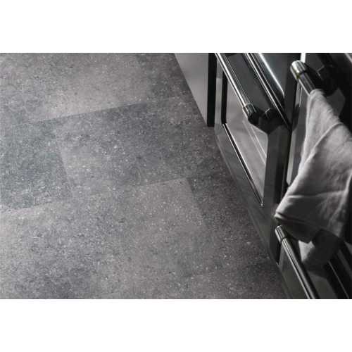 SOL VINYLE RIGIDE SOUS-COUCHE INTÉGRÉE DALLE CALCAIRE GRIS FONCÉ