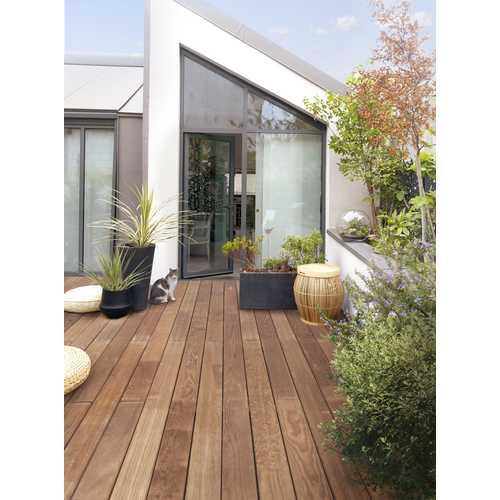 LAME DE TERRASSE PREMIUM BRUN, PROFIL STRIÉ