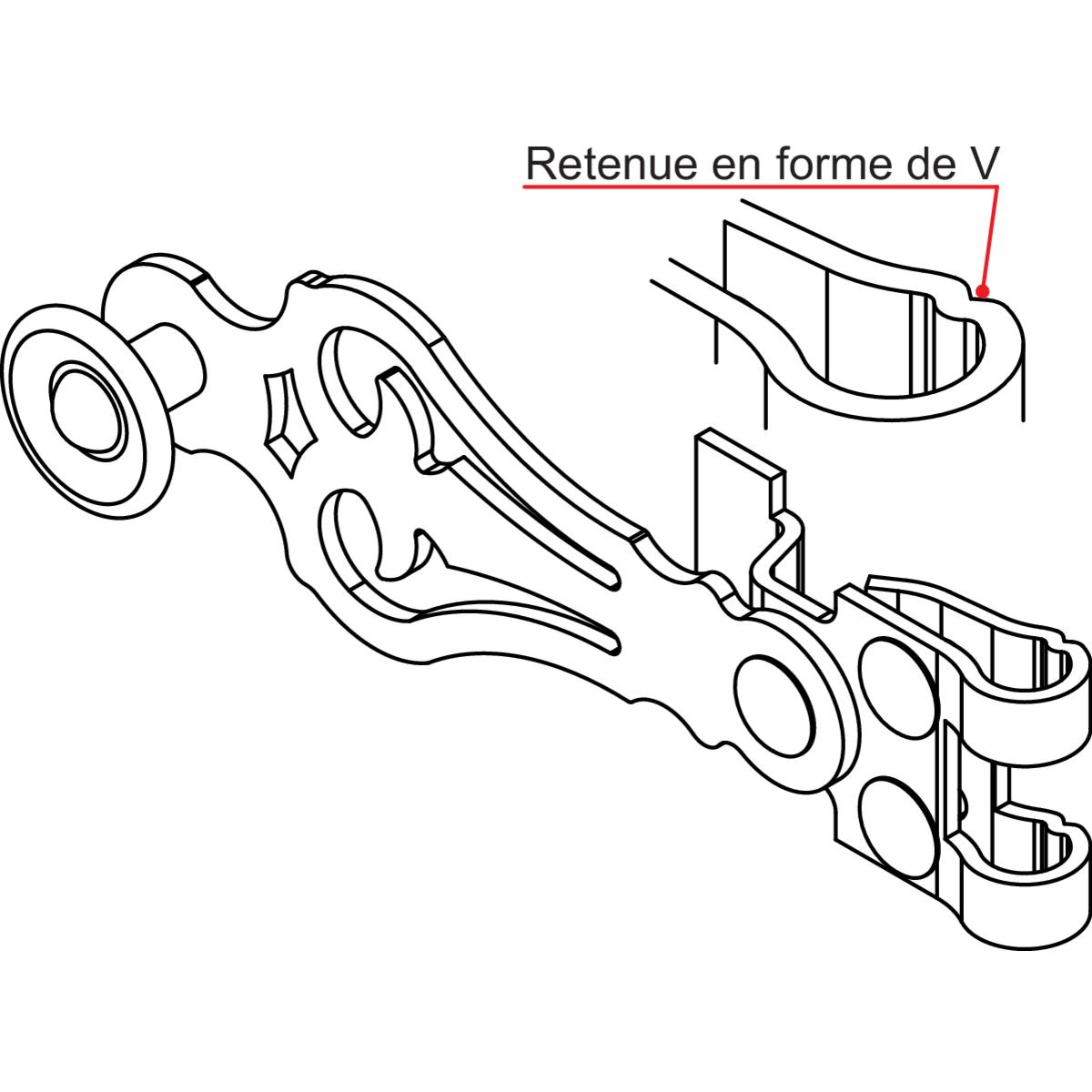 ACCESSOIRES POUR ESPAGNOLETTE RONDE TIGE PLEINE