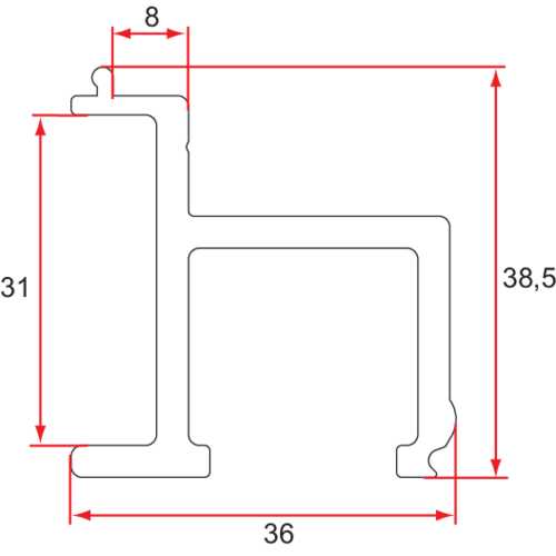 RAIL DE GUIDAGE SUPÉRIEUR